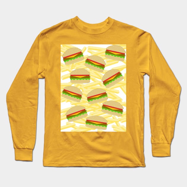 CHEESEBURGERS With Fries Long Sleeve T-Shirt by SartorisArt1